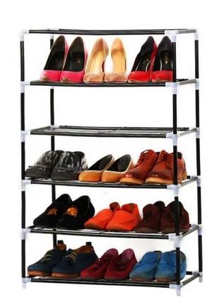 Стелаж тканинний для зберігання взуття combination shoe frame 60x30x90 коричневий2 фото