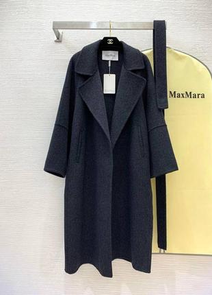 Пальто max mara шерстянное бежевое розовое серое8 фото