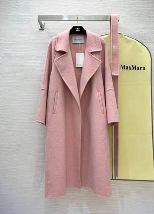 Пальто max mara шерстянное бежевое розовое серое10 фото