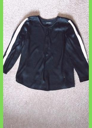 Дизайнерська атласна чорна сорочка блузка щільна віскоза р.s mos mosh данія