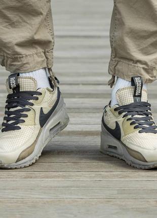 Nike air max 90 воздушная капсула пена кроссовки кожа текстиль замша коричневые беж4 фото