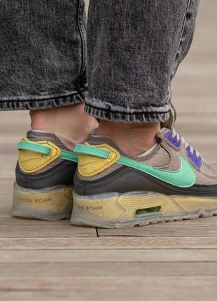 Nike air max 90 воздушная капсула пена кроссовки кожа текстиль замша разноцветные коричневые желтые5 фото