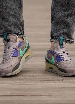 Nike air max 90 воздушная капсула пена кроссовки кожа текстиль замша разноцветные коричневые желтые4 фото