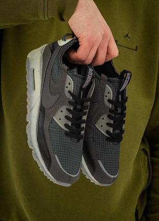 Nike air max 90 повітряна капсула піна кросівки шкіра текстиль замша чорні сірі світлі
