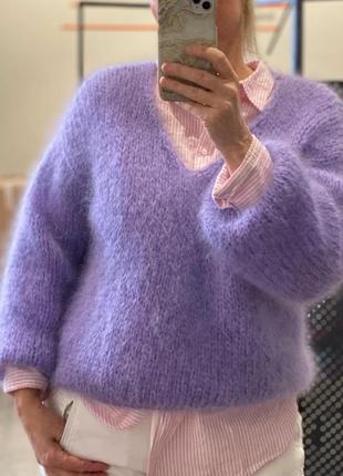 Нежный оверсайз свитер из шерсти альпака7 фото