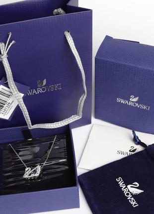 Swarovski подвеска серебряный лебедь с голубым кристаллом1 фото