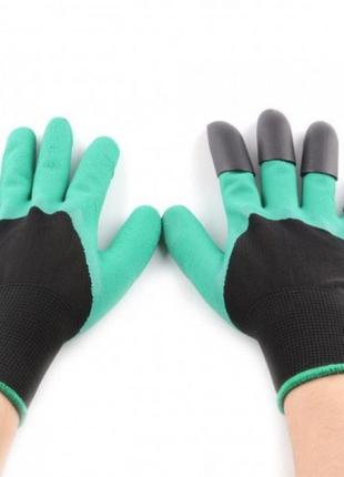 Садові рукавички з пазурами garden genie gloves2 фото
