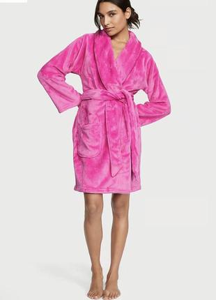 Халат victoria's secret short cozy robe fucshia frenzy1 фото