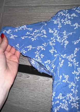 Сукня небесно-блакитного кольору в квітковий принт,нова,розмір 50,підійде на м/л/хл,штапель тканина4 фото