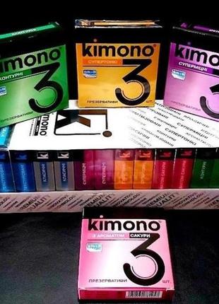 Презервативы kimono ,микс блок  из 6 видов,12 пачек /36 презервативов.до 2027.высокое качество!сертифицированы