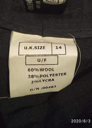 Шерстяные классические серые брюки c высокой талией от бренда disley 60%wool7 фото