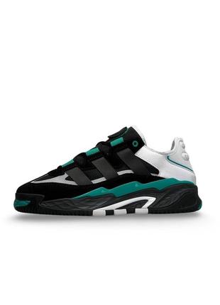 🔥мужские кроссовки adidas originals niteball prm black white green