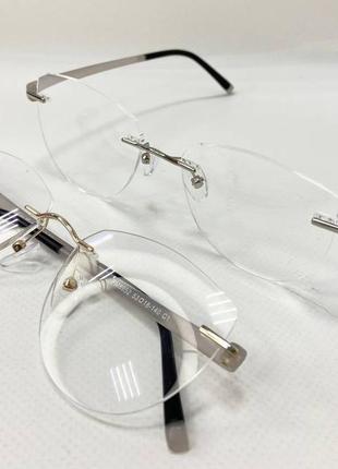 Очки для коррекции зрения унисекс капельки с пластиковыми полупрозрачными мягкими дужками5 фото