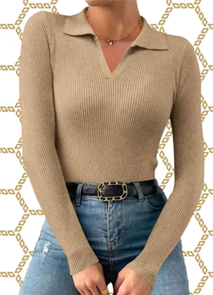 Зеленая свежесть: трикотажная кофта поло для стильного образа2 фото