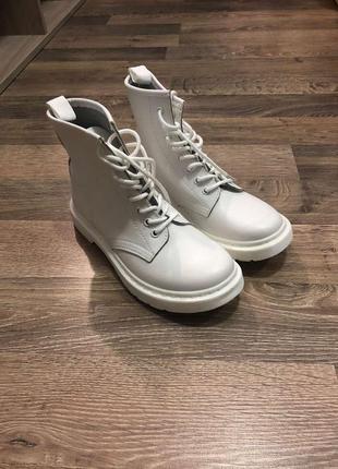Кожаные ботинки, гринверсы (белые)1 фото
