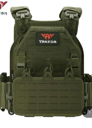 Плитоноска yakeda, разгрузочный тактический жилет, олива bnk