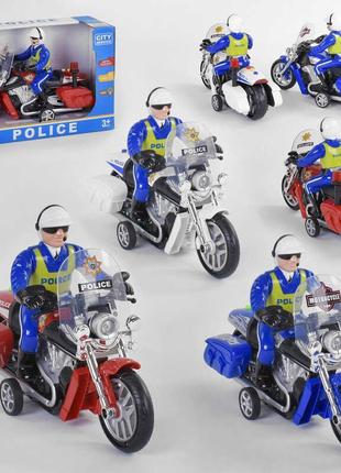 Мотоцикл іграшковий rj 3347 3 види, “поліція”, підсвічування, звук, інерція, в коробці, видається тільки мікс видів