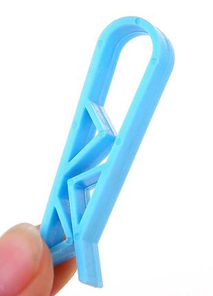 Клипсы-зажимы для мусорных пакетов, держатели пакетов, 2 шт (голубой)