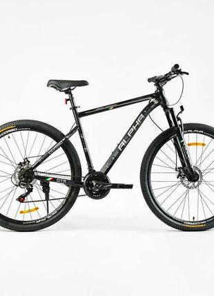 Велосипед спортивний corso 29" дюймів "alpha" lf-29069 сталева рама 21'', обладнання shimano, 21