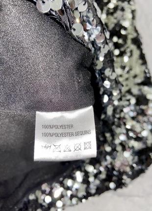 Мини платье бюстье в черно серебристые мягкие пайетки3 фото