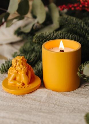 Аромасвічка cupid santal yellow 100% wood wax 165g 35h   nac 1032y1 фото