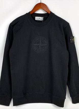 Кофта stone island (круглый лого по средине), цвет черный, разные размеры