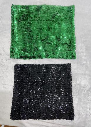 Топы юбки в разные пайетки зеленый черный