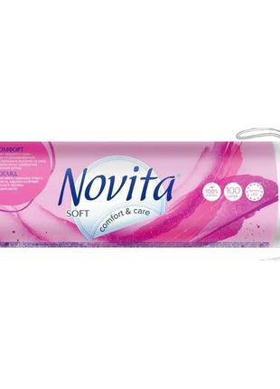 Ватные косметические диски novita soft 100 шт.1 фото