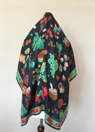 Винтажный шелковый платок шарф christian fischbacher - switzerland 91см*90см3 фото