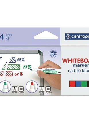 Маркер centropen board 8559 2,5 мм, round tip, set 4colors (картон) (8559/4/cb)