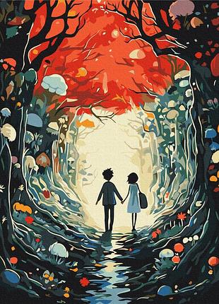 Картина по номерам 40х50 на деревянном подрамнике "сказка для двоих" bs53880