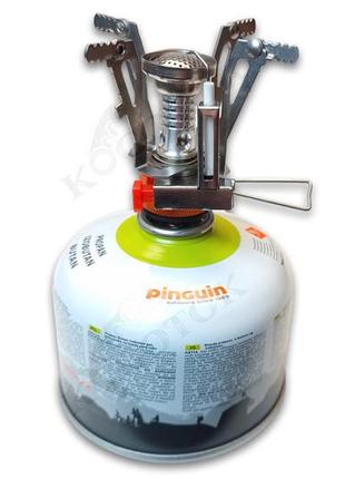 Пальник туристичний газовий mini+ з п'єзопідпалом та перехідник адаптер під цанговий балон8 фото