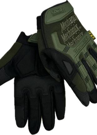 Тактические перчатки mechanix m-pact олива4 фото