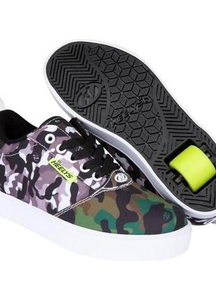 Роликовые кроссовки heelys pro 20 prints black white green grey camo he100981 (36,5)