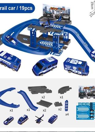 Трек паркинг полиция, детский трек. полицейские машинки в наборе!2 фото