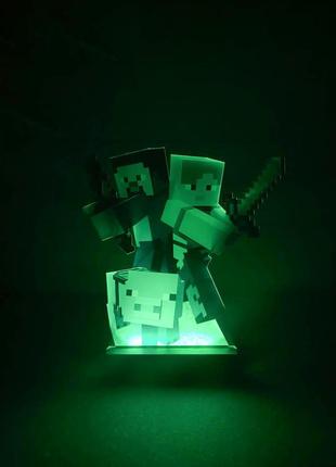 Детский ночник стив и алекс из майнкрафт minecraft