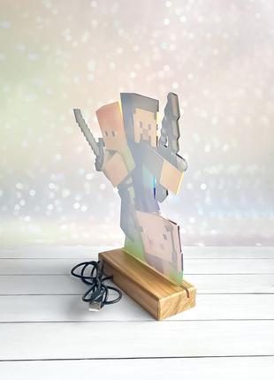 Детский ночник стив и алекс из майнкрафт minecraft