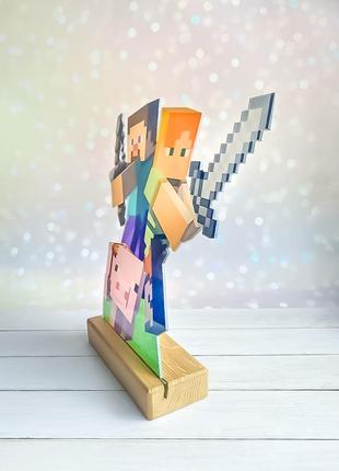 Детский ночник стив и алекс из майнкрафт minecraft