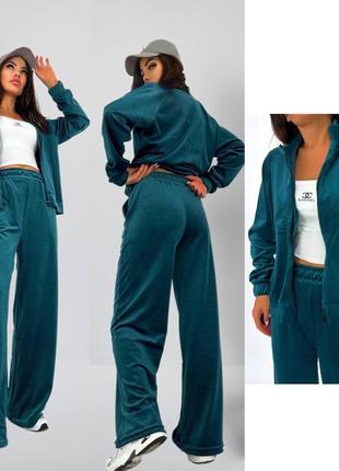 Костюм велюр із кофтою та широкими штанами з 42 до 56