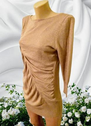 Тонкое вязаное платье люрекс5 фото