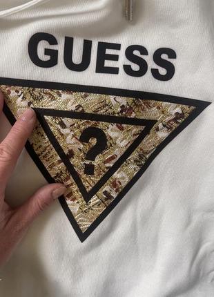 Худі guess нова біла на флісі1 фото