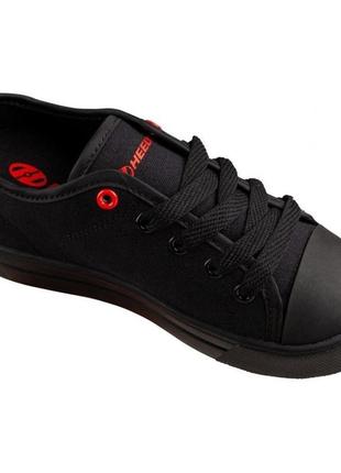Роликові кросівки heelys classic x2 he100969 black red logo canvas (30)4 фото