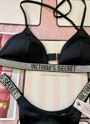 Купальник со стразами victoria's secret bikini shine strap triangle оригинал3 фото