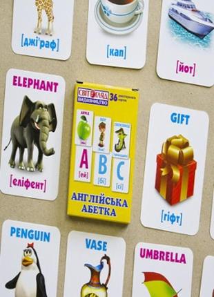 Детские развивающие карточки "английский алфавит" 13106047, 36 карточек от lamatoys4 фото