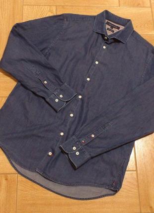 Рубашка джинсовая мужская томми хилфигер сорочка чоловіча джинсова tommy hilfiger р.l🇨🇳