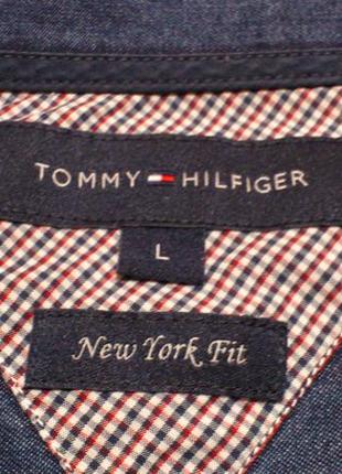 Рубашка джинсовая мужская томми хилфигер сорочка чоловіча джинсова tommy hilfiger р.l🇨🇳4 фото