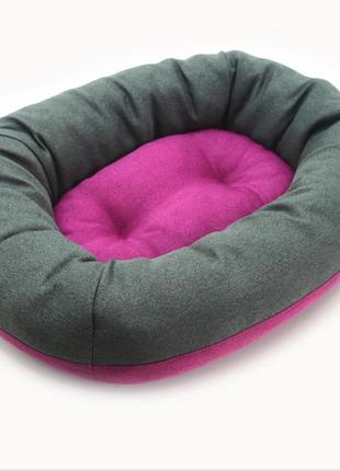Лежак овальный для собак и кошек магнус zoo-hunt розовый №4 70х100х25 см