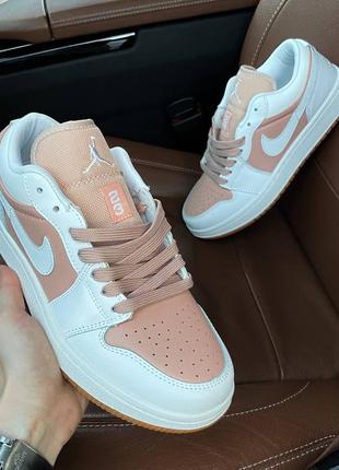 Кроссовки nike air jordan 1 low brown white1 фото