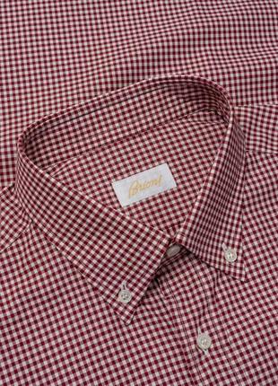 Brioni red check shirt чоловіча сорочка