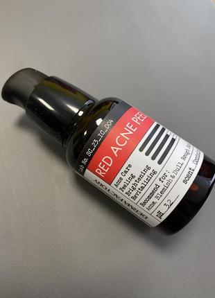 Змивна пілінг-сироватка з високим вмістом 20% aha кислоти derma factoy red acne peel, 30 мл